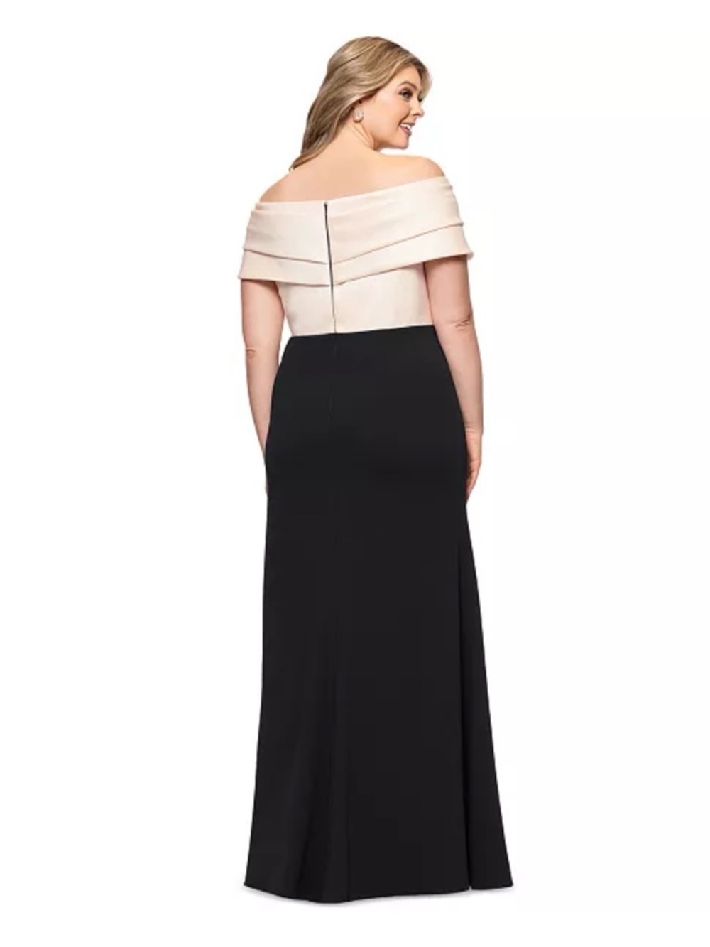 Betsy & Adam Black and Champagne Evening Gown Size 22W NWT Formal Dress - Picture 4 of 9